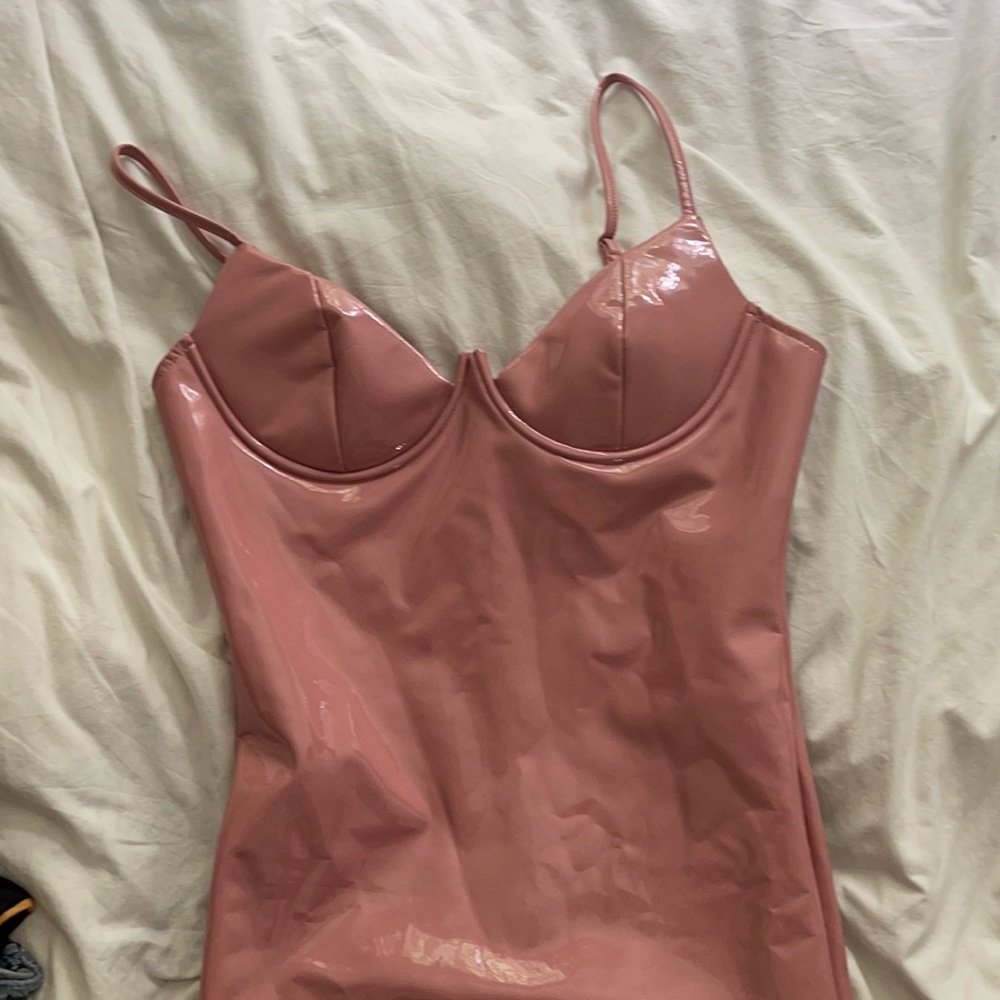 Pink latex dress